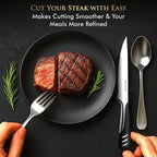Bellemain Premium Steak Knives Set of 8, Kitchen Knife Sets with Steel Blades for Precise Cutting, Lightweight Steak Knife Set Stainless Steel & Durable, Serrated Steak Knives Dishwasher Safe