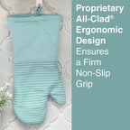 All-Clad Silicone Oven Mitt: Heat Resistant up to 500 Degrees - 100% Cotton & Silicone, 14"x7" Oven Mitt for Kitchen and Barbeque, 1-Pack, Rainfall