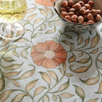patdrea Designer French Linen Blue Round Table Cloth,Vintage Floral Tablecloth,Colorful Decoration Fall Table Cover Kitchen Dining for Tea Party,Thanksgiving,Christmas,Diameter 55"-Wensel