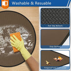 Round Under Grill Mat for Outdoor Grill, 36 Inch Anti-Slip BBQ Floor Mats, Easy to Clean Reusable Fireproof Grill Pad, Oil-Proof Waterproof Protector for Deck Fireplace Pit Mat Brown