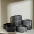 Stone Lain Bao 8-Piece Bowl Set Stoneware, Charcoal