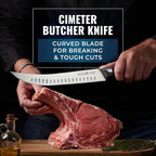 Cutluxe 5-Piece Butcher Knife Set – Slicing Carving Knife Set for Meat Cutting, Ultra Sharp German Steel, Full Tang, Ergonomic Handles – Artisan Series