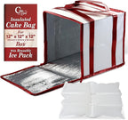 Cakebon 12-Inch Insulated Cake Bag with Ice Pack Sheets – Premium Cooling Solution for Cakes, Pastries & Cupcakes – Durable, Reusable, Moisture-Proof Design for Bakers & Food Deliveries (1-pack)