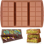 1 Pc Dubai Chocolate Bar Mold Deep Silicone 0.85 Inch Large Stuffed Chocolate Molds Nonstick Break Apart Square Shape Thick Candy Bar Molds