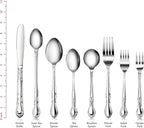 New Star Foodservice 58857 Rose Pattern, 18/0 Stainless Steel, (60 Piece Flatware Set)