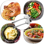 SOLEADER Extra Large Serving Spoons for Buffet, 12 Inch Stainless Steel Serving Spoons, Big Spoons for Serving Food, Pack of 6