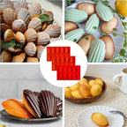 Madeleine Pans for Baking, Non-stick Silicone Madeleine Cookies Trays for Baking, 3Pcs Shell Shape Madeleine Mold Cake Pans (Regular(10-Cavity))