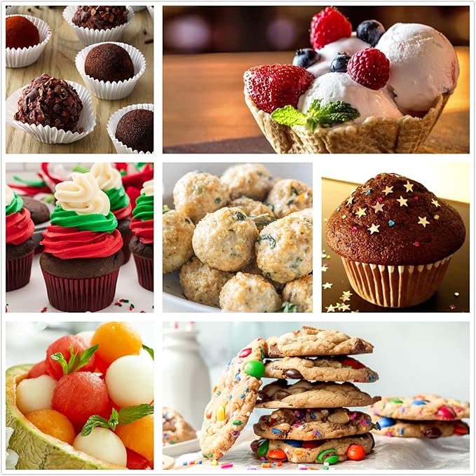 Cookie Scoop, Ice Cream Scoop, 1Tbsp/15 ml/0.5oz Cookie Scoops for Baking, 18/8 Stainless Steel Cookie Scooper for Baking, Cookie Dough Scoop with Non-slip Grip(Blue)