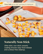 Caraway Non-Stick Ceramic Medium Baking Sheet - Naturally Slick Ceramic Coating - Non-Toxic, PTFE & PFOA Free - Perfect for Baking, Roasting, and More - Medium (15" x 10") - Navy