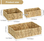 Water Hyacinth Storage Basket Wicker Baskets for Organizing Bathroom Storage Baskets for Decor bathroom towel storage Tray Bread Basket for Kitchen -Natural