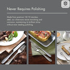 Hammered Silverware Set | Premium 18/10 Stainless Steel Flatware Service for 8 | Heavy-Duty & Dishwasher Safe | Built to Last (40-Piece, Fidenza Hammered)