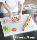 CURTA 4-Piece NSF 24" x 18" x 1/2" Multi-Colored Flexible Cutting Board Kit with Stainless steel Storage Rack, Color Coded Plastic Chopping Board with Anti Slip Surface Dishwasher Safe