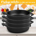 Mini Cast Iron Skillets 5 x 5 x 1.3 Inch Cast Iron Pan Small Ramekin Set Black Casserole Dish Cookware Oven Safe Mini Skillets for Kitchen Indoor Outdoor Picnic (4 Pack)