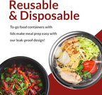 Reli. Meal Prep Containers, 32 oz. | 45 Pack | Reusable Meal Prep Bowls/Food Containers | Microwavable Bowls with Airtight Lids, Black Food Storage