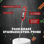 12 Pcs Meat Food Thermometer Food with Probe Water Liquid Instant Read Digital Thermometer Kitchen Cooking Supplies for Cooking BBQ Milk Yogurt (Red)