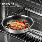 Innerwell Stainless Steel Frying Pan 8 Inch Nonstick Honeycomb Coatings Skillet for Eggs & Omelettes-Non Toxic Healthy Kitchen Cooking Pan Compatible with All Cooktops
