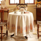 patdrea Designer Tablecloth for Round Table,Pineapple Pattern Linen Tablecloths,Fall Decoration Table Cover for Kitchen Dining Christmas,Tea Party,Thanksgiving,Diameter 67"-Pineapple B
