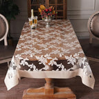 Waterproof Clear Table Cover Protector Vinyl Rectangle Table Cloth Oil Spill Proof Wipe Clean Plastic Tablecloths for Dining Tables (Scroll Grass, 60 x 104 Inches)