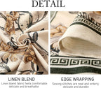ISAENNE Designer Vintage Linen Long Rectangle Tablecloth,Floral and Bird Pattern Elegant Table Cloth,Fall Wrinkle Resistant Decor Tablecloths for Dining Kitchen Christmas,63"*94"-Murad A