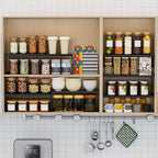 Stackable Expandable Metal Shelf Organizer - Adjustable Wire Storage Rack with Holes for Kitchen, Bathroom, Cabinet, Office - Space Saving, Durable & Sturdy Design（3PACKS/Large/Black