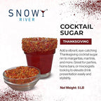 Snowy River Thanksgiving, Cocktail & Margarita Sugar Rimmer - Vibrant Naturally Colored Sugar for Cocktail Rimming, Baking & Decorating, Medium Crystal - 80oz