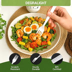 100% Compostable Froks - 200Pcs Heavy Duty Biodegradable Forks Disposable Utensils, BPA-Free, Heat Resistant, BPI Certified Disposable Forks, Eco Friendly Cutlery for Party, Office & Picnic