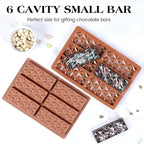 1 Pc Chocolate Bar Mold Deep Dubai Stuffed Silicone Molds for Filling Knafeh Pistachio Chocolate Bar and Wax Melts Rectangle Thick Candy Bar Molds Break Apart (Pyramid）
