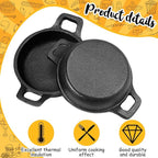 4 Pcs Small Cast Iron Skillets Set - Mini 4 x 1.2 Inches Skillet Ramekins With Handle - Black Serving Dishes Round Pan Oven Safe Cookware for Kitchen Picnic