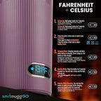 GO Heated Coffee Mug, Travel Mug, 13.5 OZ. Smart Mug, Battery Powered Heated Coffee Mug, Great for Coffee and Tea, Snap on Magnetic Charging Cord, New and Improved (Lilac)