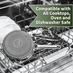Hybrid Nonstick Cookware Set,Stainless Steel 12 Inch Frying Pan & 2QT Saucepan with Steamer Basket,3 PCS Silicone Kitchen Utensils Set
