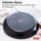 OXO Agility 10" Nonstick Frying Pan Skillet, Ceramic PFAS-Free Nontoxic Cookware, Induction Suitable, Compatible on All Cooktops, Dishwasher & Oven Safe, Stainless Steel Handle, Black