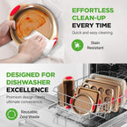 NutriChef 15-Piece Nonstick Bakeware Set w/ Baking Utensils – Premium Oven Safe Baking Pans with Silicone Handles, Easy Clean, Dishwasher Safe Tray Set for Cakes, Muffins, Bread, Cookies & Roasting