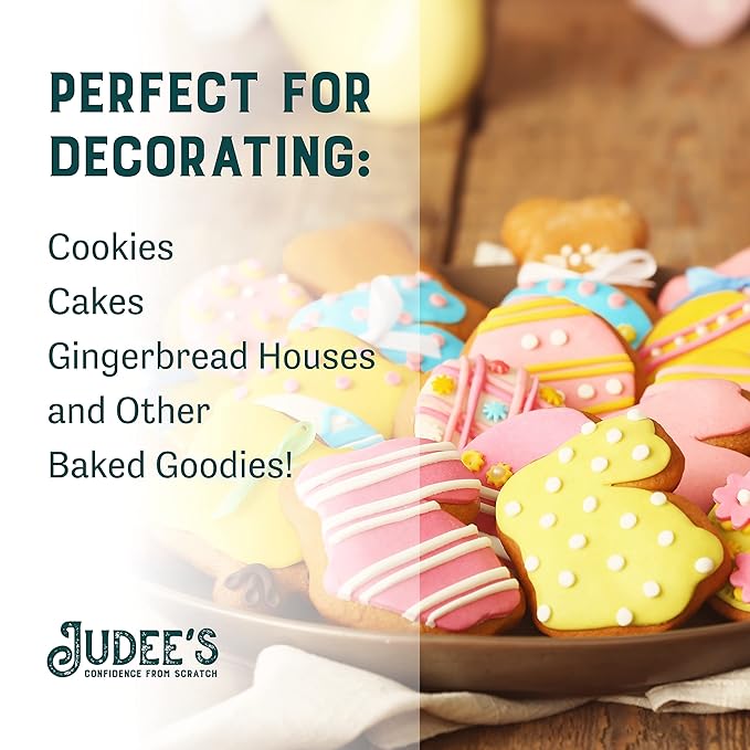 Judee's Gluten Free Royal Icing Mix - Easy Mixing with Meringue Powder - For Sugar Cookie Decorating & Cookie Icing - Gluten Free Meringue Powder & Nut Free Baking Mix - 8 Oz