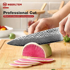 Damascus Sharp Knife(Red), 8 Inch Professional 67-Layer VG10 Damascus Kitchen knives, Hand Hammered Ultra Sharp Japanese Kitchen knife with Red G10 Handle & Gift Box