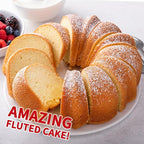 10 Inch Silicone Fluted Tube Cake Pan, 2 Pack Non Stick Silicone Baking Molds for Cake, Bread, Brownie, Jello