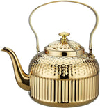 SANQIAHOME Antique 1.2L (40Oz) Stainless Steel Teapot with Infuser Gold