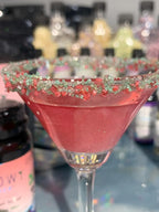 Snowy River Holiday Cocktail Sugar - Naturally Colored Red, White & Green Festive Cocktail Rimmer, Beverage Rimmer, Margaritas, Kosher (Holiday, 3oz Gift Bottle)