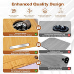 Joy&Grace Appliance Slider for Kitchen Appliances 360° Rolling Sliding Tray for Coffee Maker Countertop, Bamboo Coffee Pot Slider Rolling Tray (Natural, Large 16"x13")