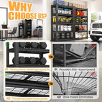 Heavy Duty Garage Shelving, Metal Storage Shelves, 5 Tier Adjustable Storage Shelves, Metel Shelving, Industrial Utility Rack for Garage, Warehouse, Workshop, 72" H×35" W×16" D