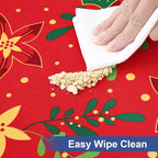 homing Rectangle Table Cloth Cover, Waterproof Polyester Elastic Fitted Tablecloth, Fits for 6 Foot Folding Tables, Washable Table Protector for Christmas, Holiday, Party (Flowers, 30" x 72")