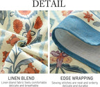 ISAENNE Designer Linen Elegant Long Rectangle Table Cloth,Colorful Floral Bohemian Tablecloth,Wrinkle Resistant Decor Tablecloths for Dining Thanksgiving Kitchen,63"*94"-Floralsea A
