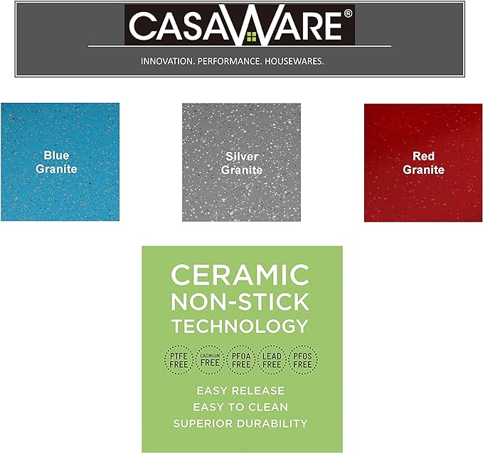 casaWare Toaster Oven 12 x 11-Inch Baking Sheet with a 1.5-Inch Handle (Silver Granite)