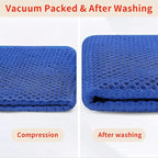 Homaxy 100% Cotton Waffle Weave Kitchen Dish Towels, Ultra Soft Absorbent Quick Drying Cleaning Towel, 13 x 28 Inches, 4-Pack, Blueberry