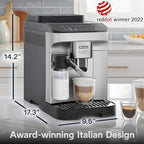 De'Longhi Magnifica Evo Automatic Espresso & Coffee Machine with Auto Milk Frother, Built-in Grinder & Auto-Clean Function - For Latte, Cappuccino, Americano, Iced Coffee, ECAM29084SB , Silver