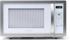 Farberware Countertop Microwave Oven 1000 Watt Power Auto Cook Settings, Defrost, Easy Clean and Child Safety Lock, 1.1 Cu. Ft, White Platinum