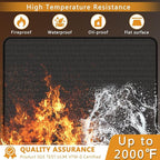 Anze Under Grill Mat for Outdoor Grill, 36 x 48 Inch Anti-Slip BBQ Floor Mats, Easy to Clean Reusable Fireproof Grill Pad, Oil-Proof Waterproof Protector for Indoor Fireplace Pit Mat