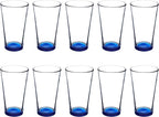 Libbey Pint Glass 16 oz. Set of 10, Bulk Pack - Beer Glasses, Heavy Duty Drinkware - Blue