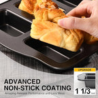 HONGBAKE 2 Pack Mini Loaf Baking Pans 8-Cavity, Nonstick Small Cornbread Pan, Tiny Banana Bread Pan Set, Heavy Duty Brownie TIn, Dark Grey