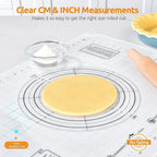 U-Taste 28"x20" Large Pastry Mat: Food-Grade Liquid Silicone Dough Rolling Baking Sheet, Non-Stick Non-Slip for Kneading, Making Pizza, Fondant with Clear Measurement and Raised Edges (Transparent)