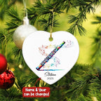Customized Name & Year Flute Christmas Ceramic Ornament Gifts for Flutist, Flute Musician Christmas Ornaments Tree, Personalized Musical Instrument Lover Ceramic Keepsake 2025, Flutist Ornament Xmas